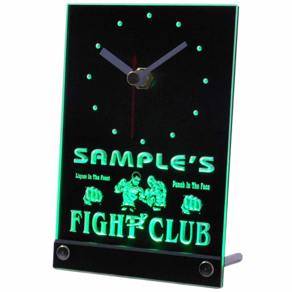 ADVPRO Personalized Fight Club Bring Weapon Neon Led Table Clock tncqj-tm - Green