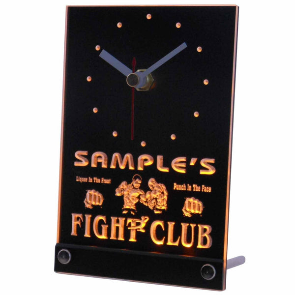 ADVPRO Personalized Fight Club Bring Weapon Neon Led Table Clock tncqj-tm - Yellow