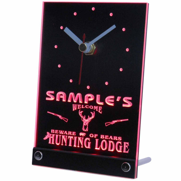 ADVPRO Personalized Custom Hunting Lodge Firearms Neon Led Table Clock tncql-tm - Red