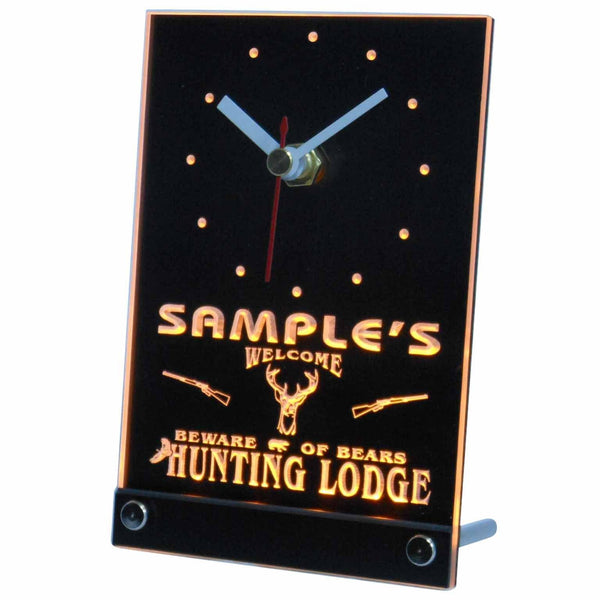 ADVPRO Personalized Custom Hunting Lodge Firearms Neon Led Table Clock tncql-tm - Yellow