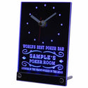 ADVPRO Personalized Custom Best Poker Room Liquor Bar Neon Led Table Clock tncqn-tm - Blue