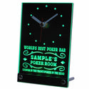 ADVPRO Personalized Custom Best Poker Room Liquor Bar Neon Led Table Clock tncqn-tm - Green