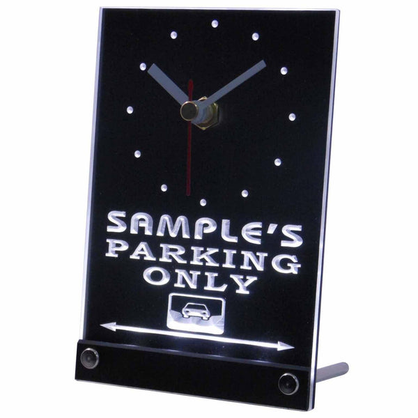 ADVPRO Personalized Custom Car Parking Only Bar Beer Neon Led Table Clock tncqo-tm - White
