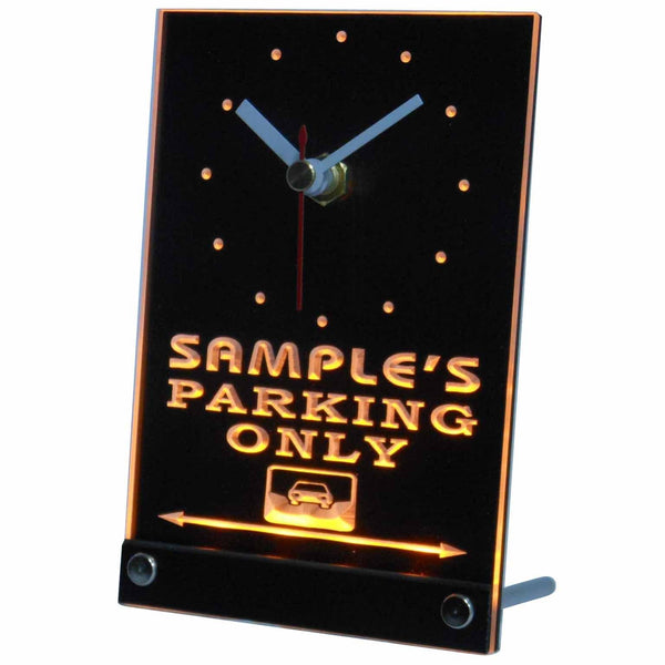 ADVPRO Personalized Custom Car Parking Only Bar Beer Neon Led Table Clock tncqo-tm - Yellow