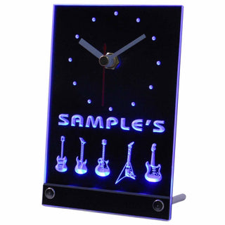 ADVPRO Personalized Guitar Hero Weapon Band Music Room Neon Led Table Clock tncqp-tm - Blue