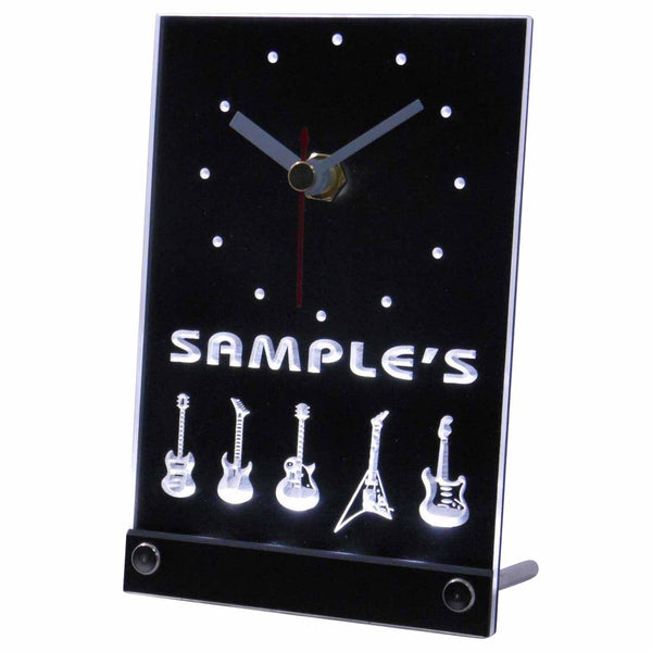 ADVPRO Personalized Guitar Hero Weapon Band Music Room Neon Led Table Clock tncqp-tm - White