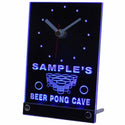 ADVPRO Personalized Custom Beer Pong Cave Bar Beer Neon Led Table Clock tncqr-tm - Blue