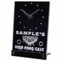 ADVPRO Personalized Custom Beer Pong Cave Bar Beer Neon Led Table Clock tncqr-tm - White