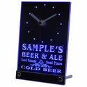 ADVPRO Personalized Custom Cold Beer & Ale Vintage Bar Neon Led Table Clock tncqs-tm - Blue