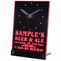 ADVPRO Personalized Custom Cold Beer & Ale Vintage Bar Neon Led Table Clock tncqs-tm - Red