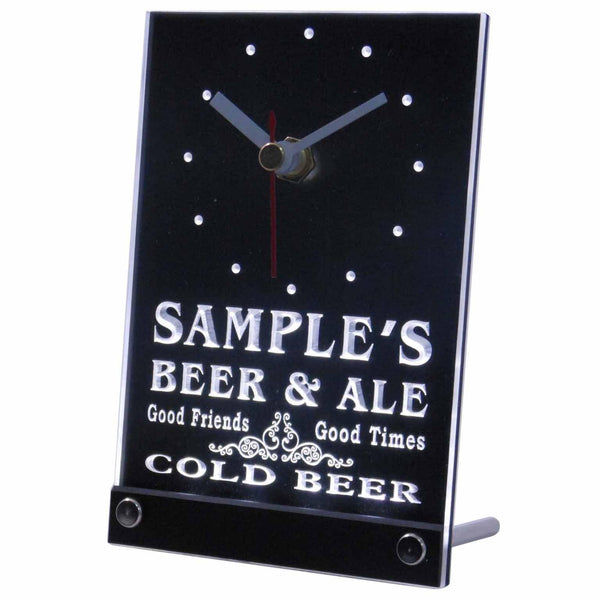 ADVPRO Personalized Custom Cold Beer & Ale Vintage Bar Neon Led Table Clock tncqs-tm - White