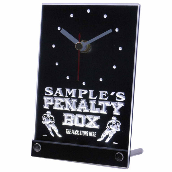 ADVPRO Personalized Hockey Penatly Box Bar Beer Neon Led Table Clock tncqt-tm - White