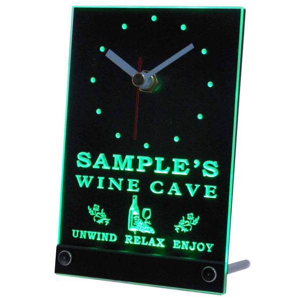 ADVPRO Personalized Custom Home Wine Cave Bar Beer Neon Led Table Clock tncqw-tm - Green