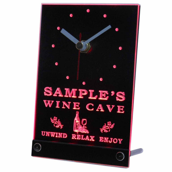 ADVPRO Personalized Custom Home Wine Cave Bar Beer Neon Led Table Clock tncqw-tm - Red