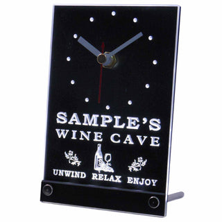 ADVPRO Personalized Custom Home Wine Cave Bar Beer Neon Led Table Clock tncqw-tm - White