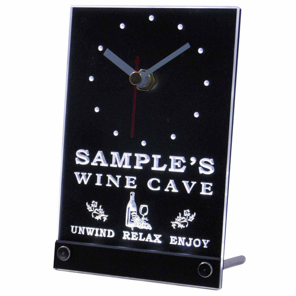ADVPRO Personalized Custom Home Wine Cave Bar Beer Neon Led Table Clock tncqw-tm - White