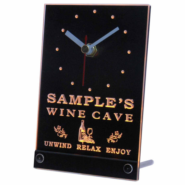 ADVPRO Personalized Custom Home Wine Cave Bar Beer Neon Led Table Clock tncqw-tm - Yellow
