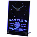ADVPRO Personalized Custom Firefighter Fire Department Neon Led Table Clock tncqy-tm - Blue
