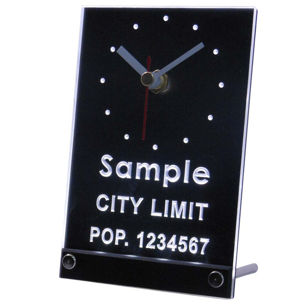 ADVPRO Personalized Custom City Limit with Population Neon Led Table Clock tnct-tm - White