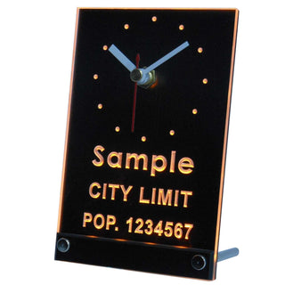 ADVPRO Personalized Custom City Limit with Population Neon Led Table Clock tnct-tm - Yellow