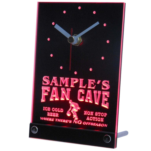 ADVPRO Personalized Basketball Fan Cave Man Room Bar Neon Led Table Clock tnctd-tm - Red