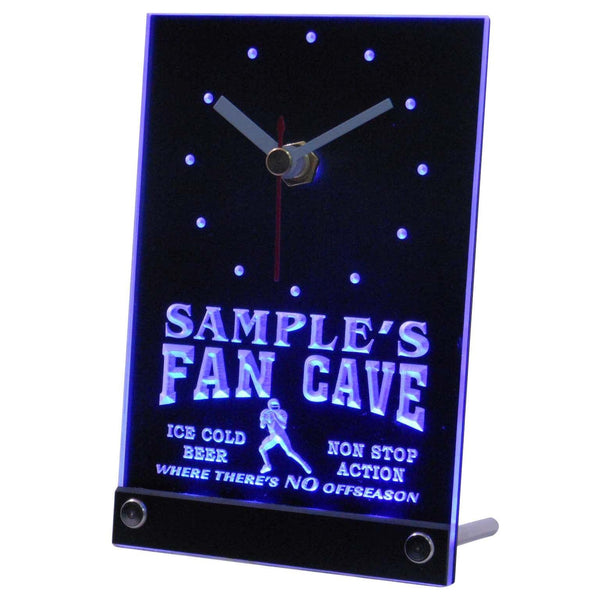 ADVPRO Personalized Custom Football Fan Cave Bar Beer Neon Led Table Clock tncte-tm - Blue