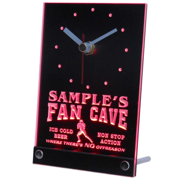 ADVPRO Personalized Custom Football Fan Cave Bar Beer Neon Led Table Clock tncte-tm - Red