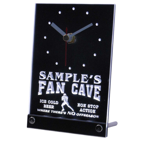 ADVPRO Personalized Custom Football Fan Cave Bar Beer Neon Led Table Clock tncte-tm - White