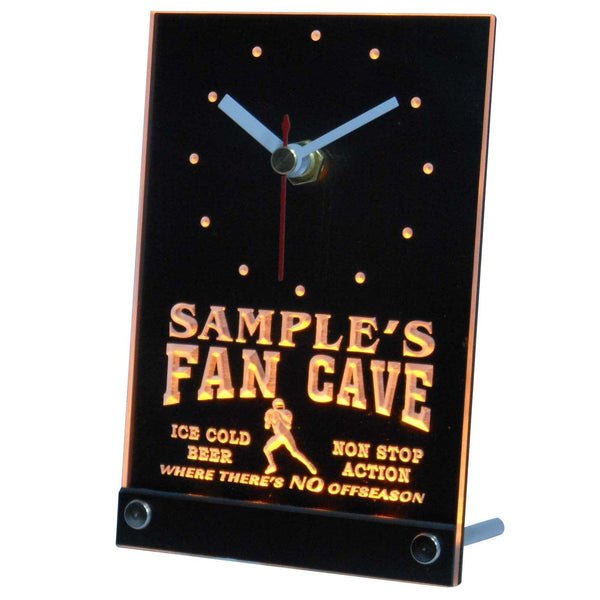 ADVPRO Personalized Custom Football Fan Cave Bar Beer Neon Led Table Clock tncte-tm - Yellow