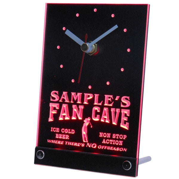 ADVPRO Personalized Custom Golf Fan Cave Man Room Bar Neon Led Table Clock tnctf-tm - Red