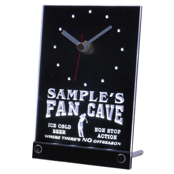 ADVPRO Personalized Custom Golf Fan Cave Man Room Bar Neon Led Table Clock tnctf-tm - White