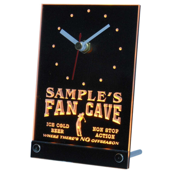 ADVPRO Personalized Custom Golf Fan Cave Man Room Bar Neon Led Table Clock tnctf-tm - Yellow