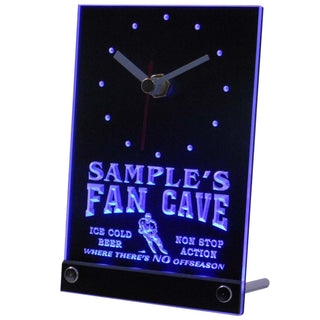 ADVPRO Personalized Custom Hockey Fan Cave Bar Beer Neon Led Table Clock tnctg-tm - Blue