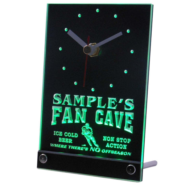 ADVPRO Personalized Custom Hockey Fan Cave Bar Beer Neon Led Table Clock tnctg-tm - Green