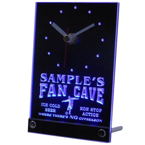 ADVPRO Personalized Custom Soccer Football Fan Cave Neon Led Table Clock tncth-tm - Blue