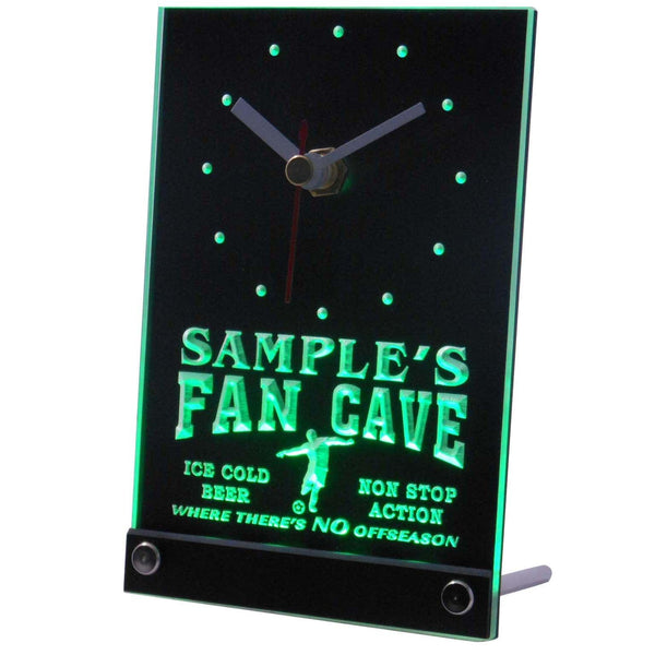ADVPRO Personalized Custom Soccer Football Fan Cave Neon Led Table Clock tncth-tm - Green