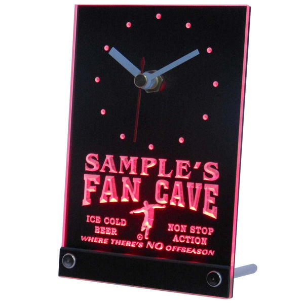 ADVPRO Personalized Custom Soccer Football Fan Cave Neon Led Table Clock tncth-tm - Red