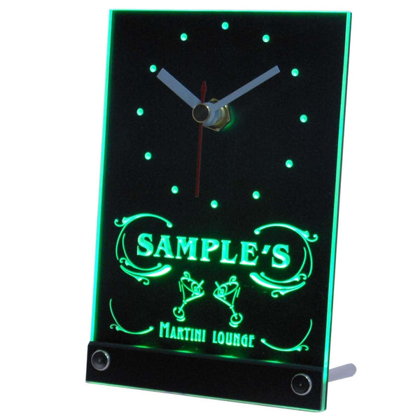 ADVPRO Personalized Custom Martini Lounge Cocktails Neon Led Table Clock tncti-tm - Green