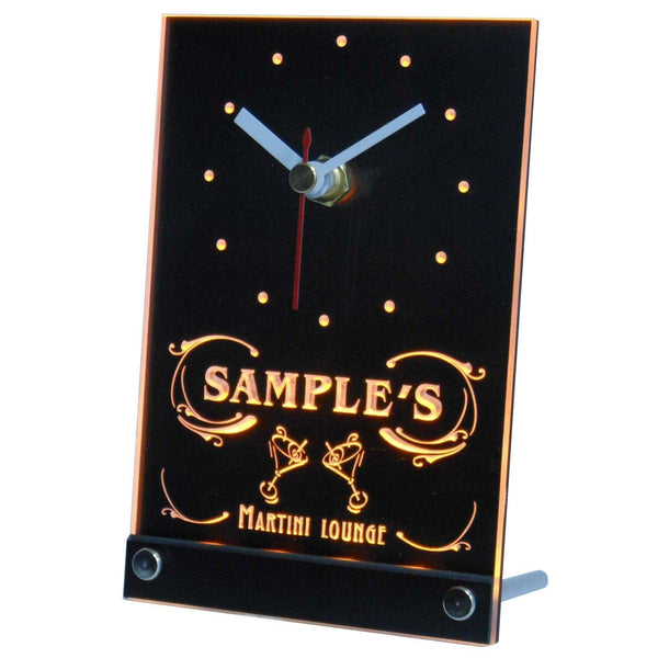 ADVPRO Personalized Custom Martini Lounge Cocktails Neon Led Table Clock tncti-tm - Yellow