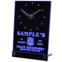 ADVPRO Personalized Custom Police Station Badge Bar Neon Led Table Clock tnctk-tm - Blue