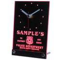ADVPRO Personalized Custom Police Station Badge Bar Neon Led Table Clock tnctk-tm - Red