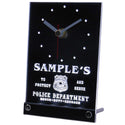 ADVPRO Personalized Custom Police Station Badge Bar Neon Led Table Clock tnctk-tm - White