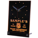 ADVPRO Personalized Custom Police Station Badge Bar Neon Led Table Clock tnctk-tm - Yellow