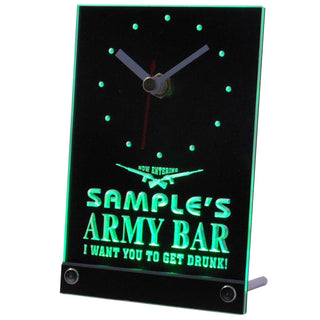 ADVPRO Personalized Custom Army Man Cave Bar Beer Bar Neon Led Table Clock tnctq-tm - Green