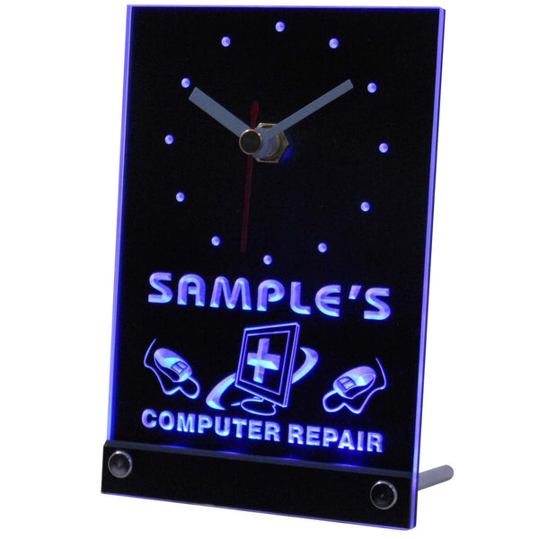 ADVPRO Personalized Custom Computer Repair Shop Neon Led Table Clock tnctr-tm - Blue