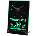 ADVPRO Personalized Custom Computer Repair Shop Neon Led Table Clock tnctr-tm - Green