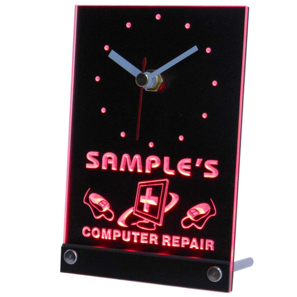 ADVPRO Personalized Custom Computer Repair Shop Neon Led Table Clock tnctr-tm - Red