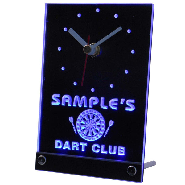 ADVPRO Personalized Custom Dart Club Bar Beer Neon Led Table Clock tncts-tm - Blue