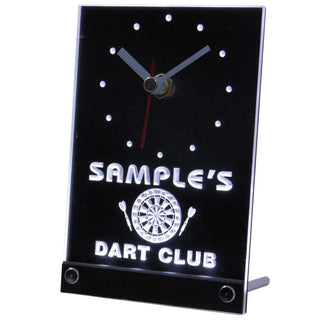 ADVPRO Personalized Custom Dart Club Bar Beer Neon Led Table Clock tncts-tm - White