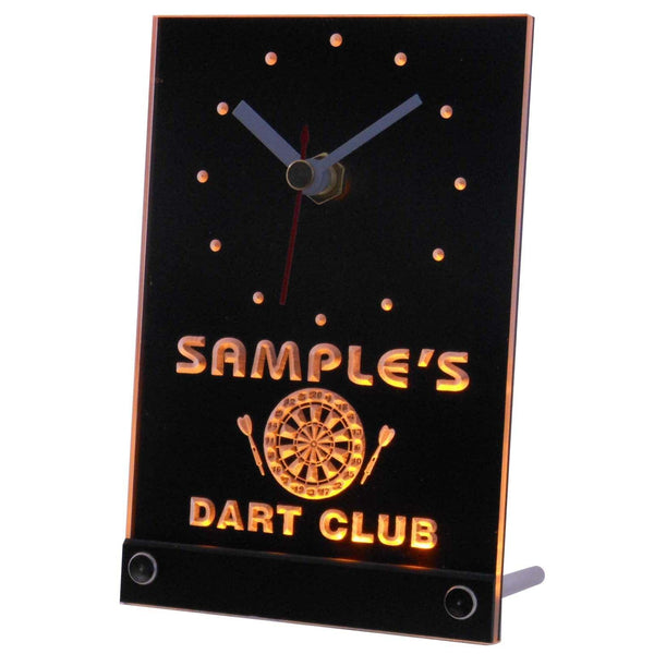 ADVPRO Personalized Custom Dart Club Bar Beer Neon Led Table Clock tncts-tm - Yellow